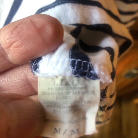 A.L.C. Long sleeved blue & white tee, Sz M - Picture 6 of 9